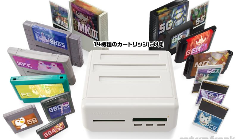 Die 15 unterstützten Systeme (NES fehlt auf diesem Bild)