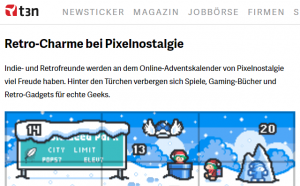 Pixelnostalgie nerdiger Adventskalender für Geeks in der Top Liste auf t3n
